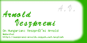 arnold veszpremi business card